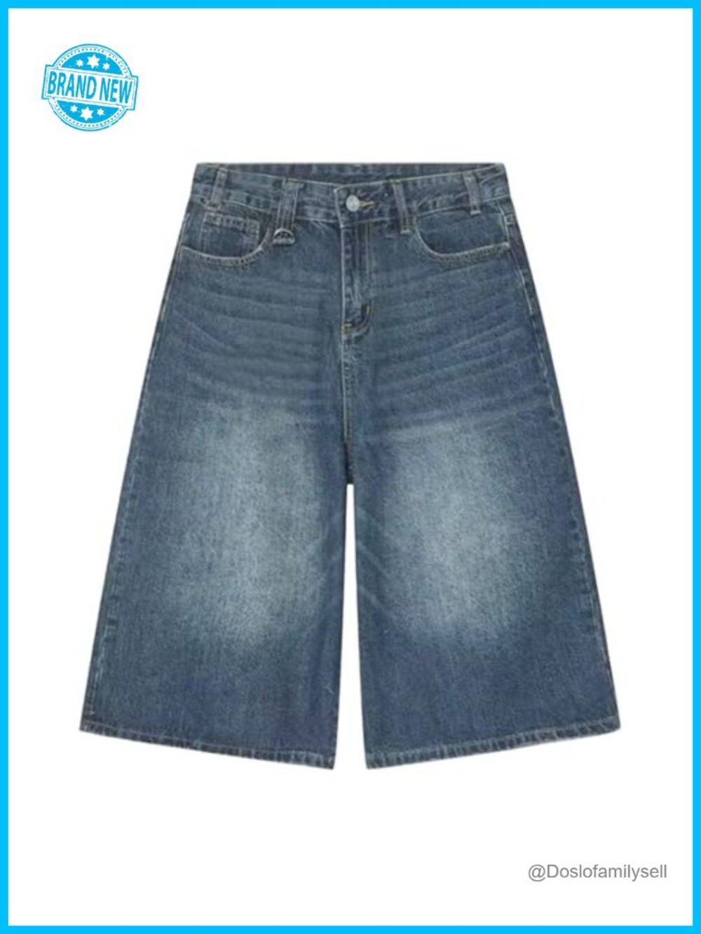 Baggy Jean Shorts Wide Leg Y2k Oversized Denim Shorts Streetwear - Picture 5 of 6